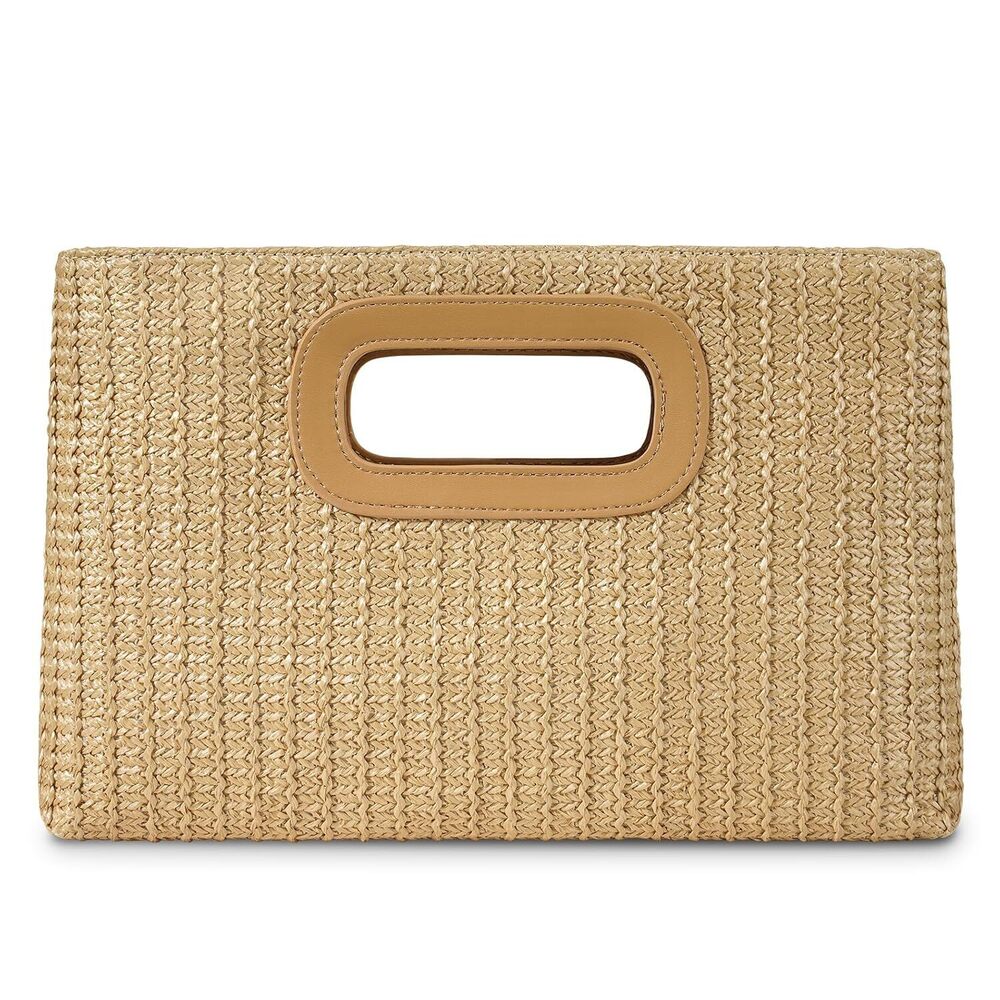 Top Handle Straw Clutch Handbags for Women, Summer Shoulder Crossbody Bag Raffia